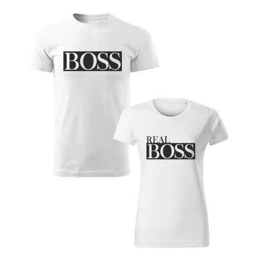 Párová trička s potiskem Boss a Real Boss